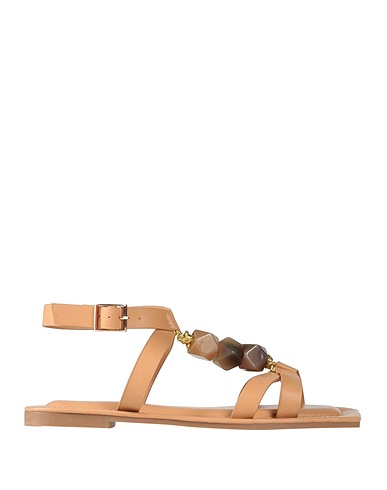 MARIA MARE Sandals Beige Textile fibres