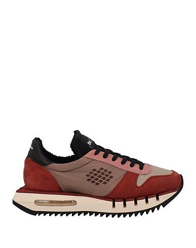 BEPOSITIVE Sneakers Brick red Leather, Textile fibres