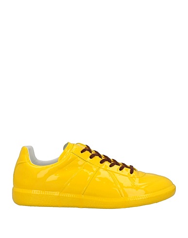 MAISON MARGIELA Sneakers Yellow Soft Leather, Textile fibers