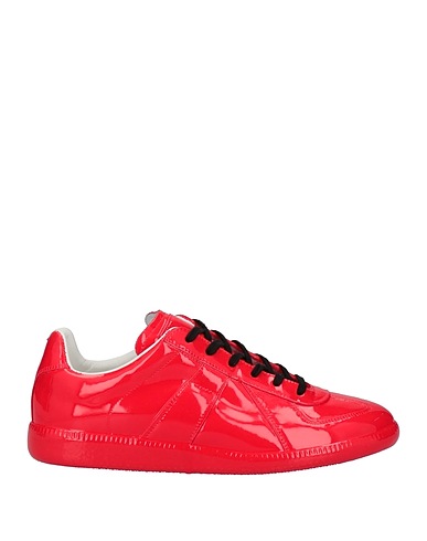 MAISON MARGIELA Sneakers Red Soft Leather, Textile fibers