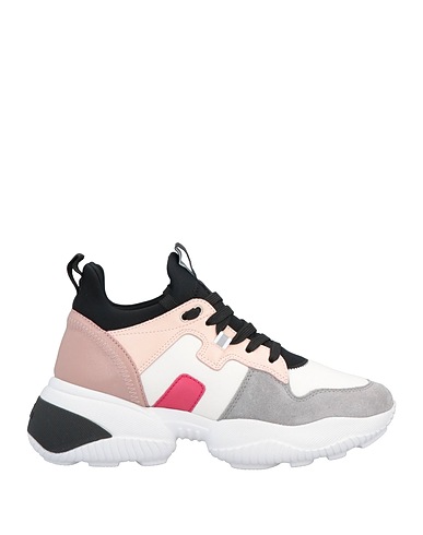 HOGAN Sneakers White Leather, Textile fibers