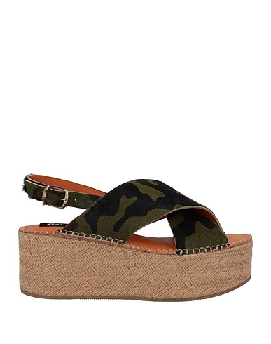 GENEVE Espadrillas Verde militare Pelle