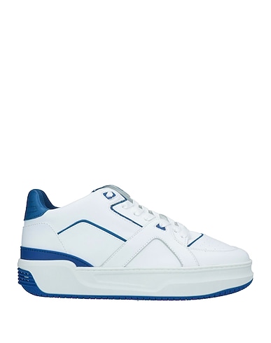 JUST DON Sneakers White Soft Leather, Textile fibers