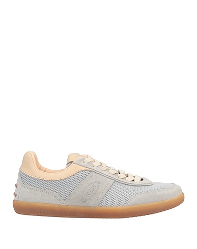 TOD'S Sneakers Hellgrau Leder, Gewebefasern