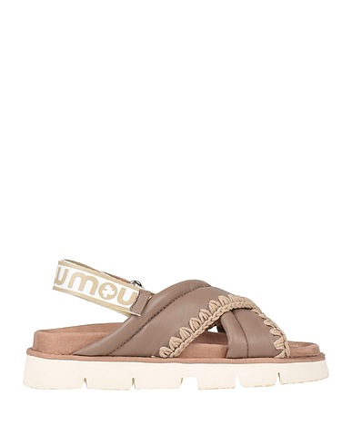 MOU Sandals Taupe Soft Leather