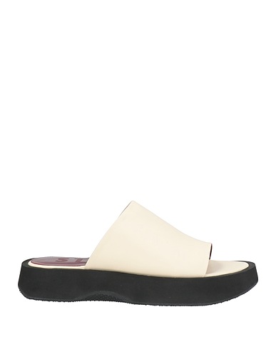 STAUD Sandals Cream Soft Leather