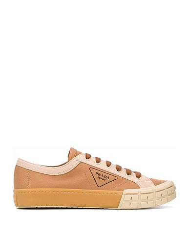 PRADA Sneakers BROWN COTTON SNEAKERS Marrone 62% Cotone, 38% Cuoio