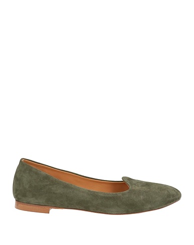 ANNA F. Ballet flats Military green Leather