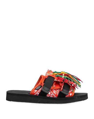 ALANUI x SUICOKE Sandals Orange Nylon, Natural rubber, Soft Leather