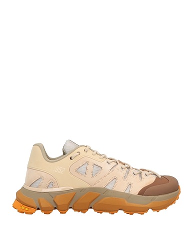 MONCLER Sneakers Beige Soft Leather, Textile fibres