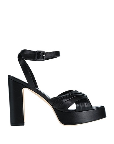 THE SELLER Sandals Black Soft Leather
