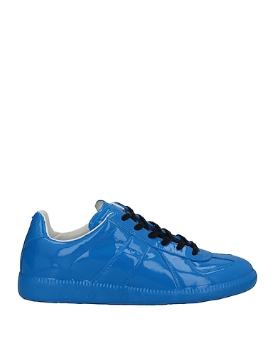MAISON MARGIELA Sneakers Blue Textile fibers, Soft Leather