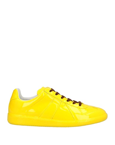 MAISON MARGIELA Sneakers Yellow Textile fibers, Soft Leather