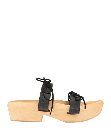 MAISON MARGIELA Mules and clogs Black Leather, Wood
