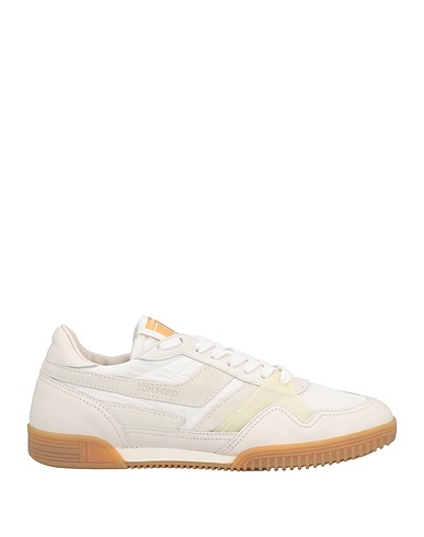 TOM FORD Sneakers White Calfskin, Polyamide