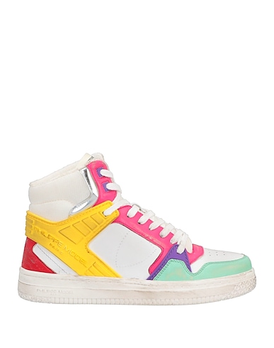 PHILIPPE MODEL Sneakers White Soft Leather, Textile fibres