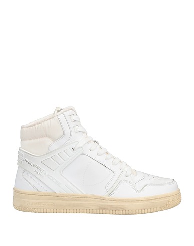 PHILIPPE MODEL Sneakers White Soft Leather, Textile fibers