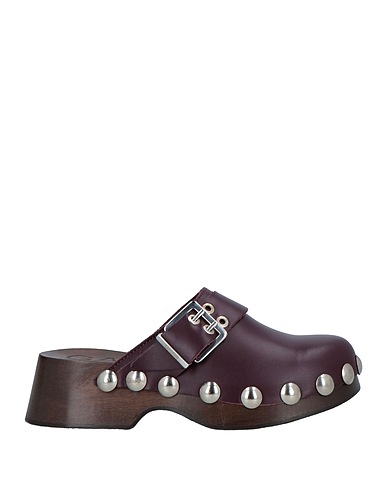 GANNI Mules and clogs Burgundy Soft Leather