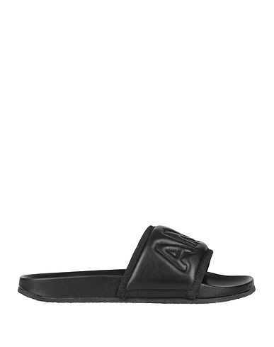AMBUSH Sandals Black Soft Leather, Textile fibers
