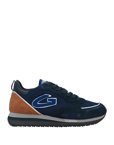 ALBERTO GUARDIANI Sneakers Blue Soft Leather, Textile fibres