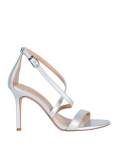 LAUREN RALPH LAUREN Sandals GABRIELE METALLIC LEATHER SANDAL
 Silver 100% Soft Leather
