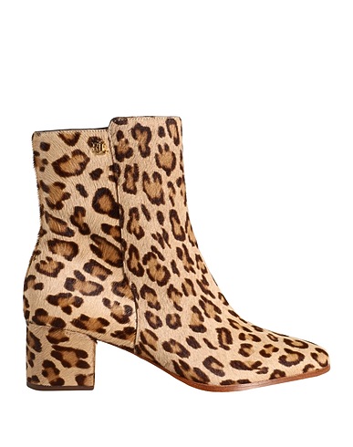 LAUREN RALPH LAUREN Ankle boot WENDEY LEOPARD-PRINT HAIRCALF BOOTIE
 Beige 100% Bovine leather