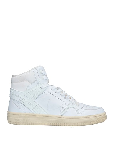 PHILIPPE MODEL Sneakers White Calfskin, Textile fibers