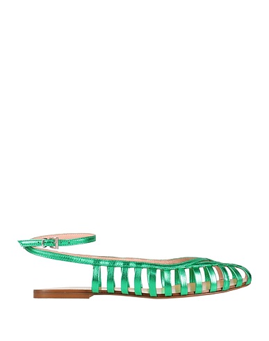 ANNA F. Ballet flats Green Soft Leather