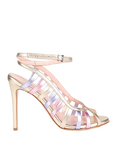 ANNA F. Sandals Platinum Soft Leather