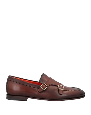 SANTONI Loafers Dark brown Soft Leather
