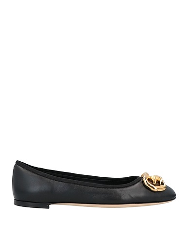 GIUSEPPE ZANOTTI Ballet flats Black Soft Leather, Textile fibres