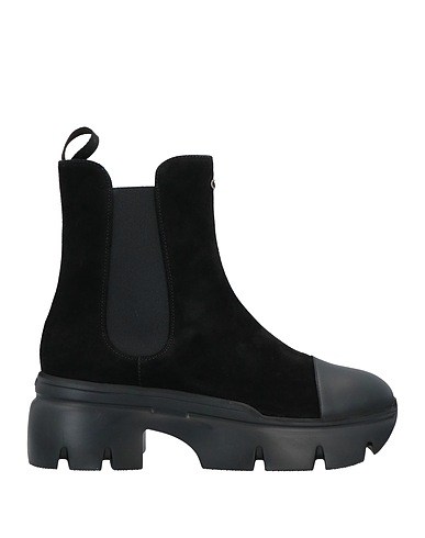 GIUSEPPE ZANOTTI Ankle boot Black Leather, Textile fibers