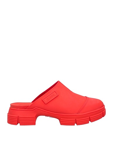 GANNI Mules and clogs Tomato red Rubber