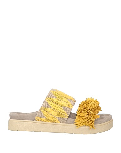INUIKII Sandali Giallo ocra 100% Rafia naturale, Pelle di capra