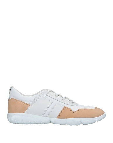 TOD'S Sneakers White Soft Leather, Textile fibers