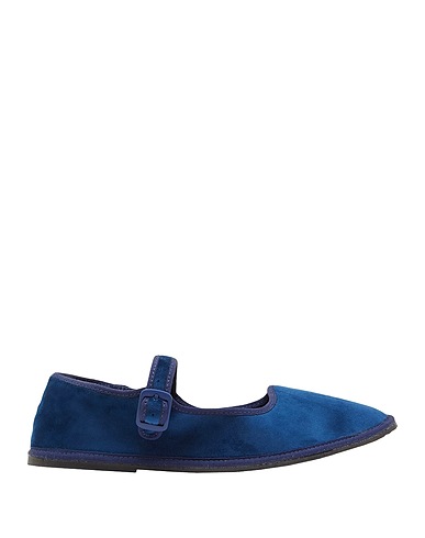 8 by YOOX Ballet flats VELVET FRIULANA MARY JANE
 Blue 64% Polyester, 36% Cotton
