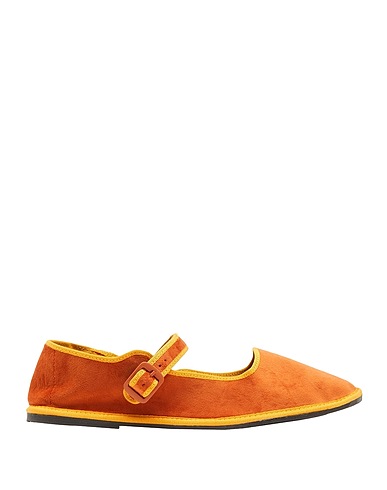 8 by YOOX Ballet flats VELVET FRIULANA MARY JANE
 Apricot 64% Polyester, 36% Cotton