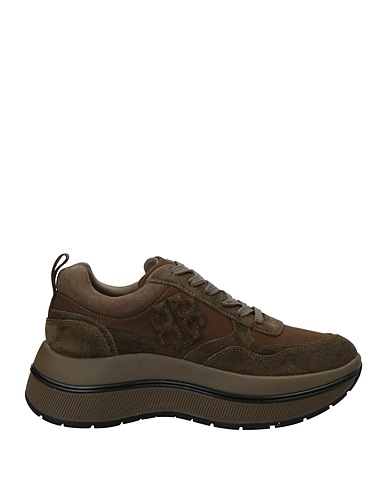 TORY BURCH Sneakers Military green Nylon, Leather