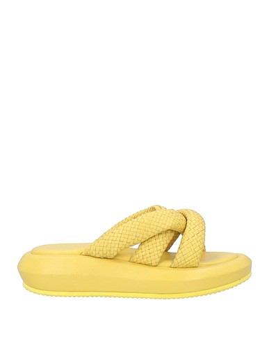 EMANUÉLLE VEE Sandals Pastel yellow Soft Leather