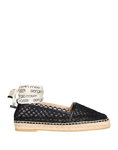 SERGIO ROSSI Espadrilles Black Textile fibers, Leather