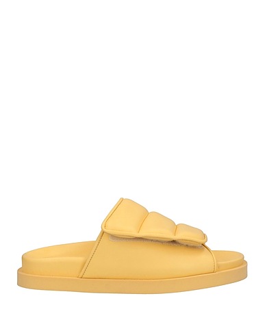 GIA BORGHINI Sandals Pastel yellow Soft Leather