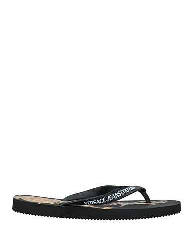 VERSACE JEANS COUTURE Flip flops Black Textile fibers