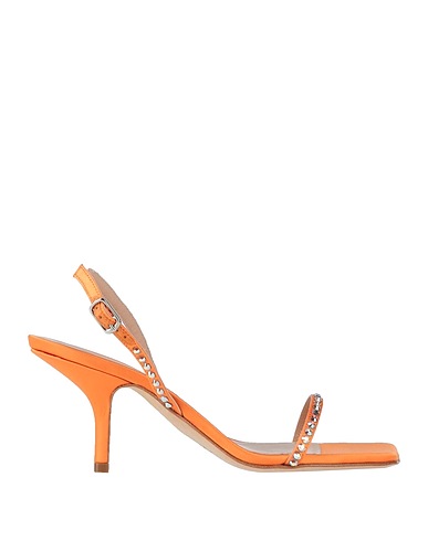 EDDY DANIELE Sandals Orange Textile fibres, Swarovski® Pearl