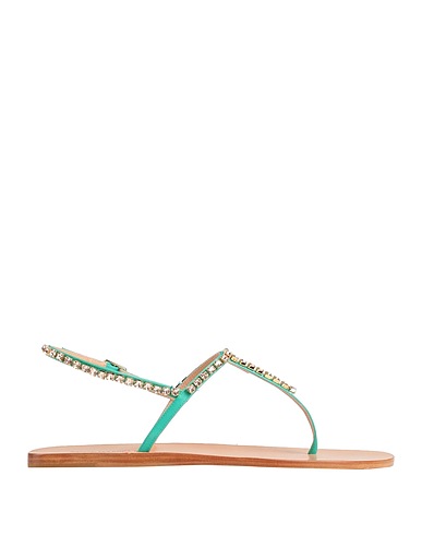 EDDY DANIELE Flip flops Emerald green Textile fibres