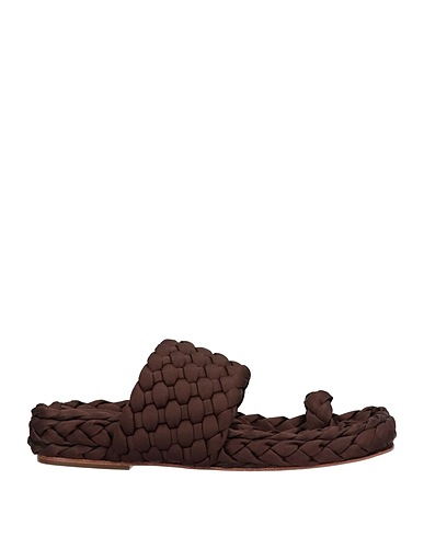 PALOMA BARCELÓ Flip flops Dark brown Textile fibres
