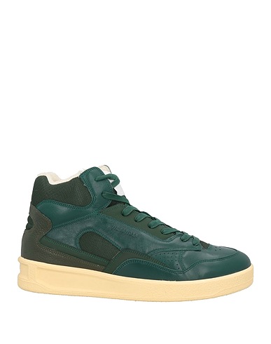 JIL SANDER Sneakers Verde smeraldo Pelle, Fibre tessili