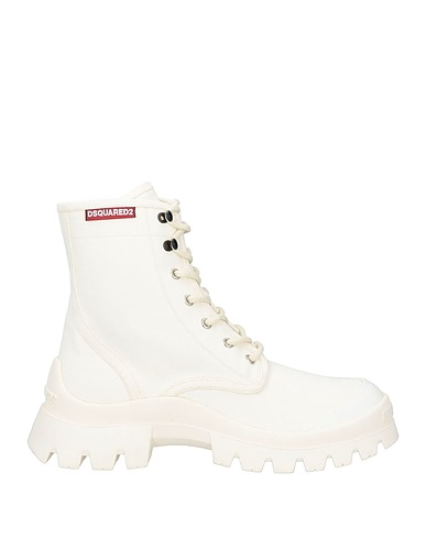 DSQUARED2 Ankle boot Ivory Textile fibers