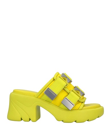 BOTTEGA VENETA Sandals Yellow Soft Leather, Textile fibers