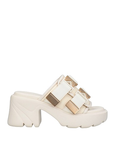 BOTTEGA VENETA Sandals Ivory Soft Leather, Textile fibers