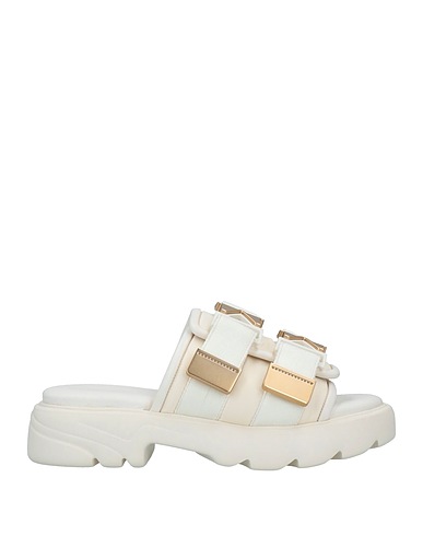 BOTTEGA VENETA Sandals Ivory Soft Leather, Textile fibers